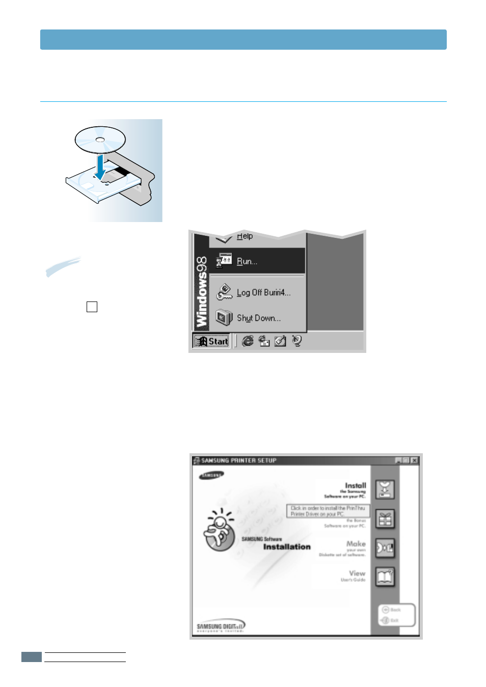 Installing the printer software from the cd-rom, Install the printer software 2 | Samsung ML-4500 User Manual | Page 20 / 102