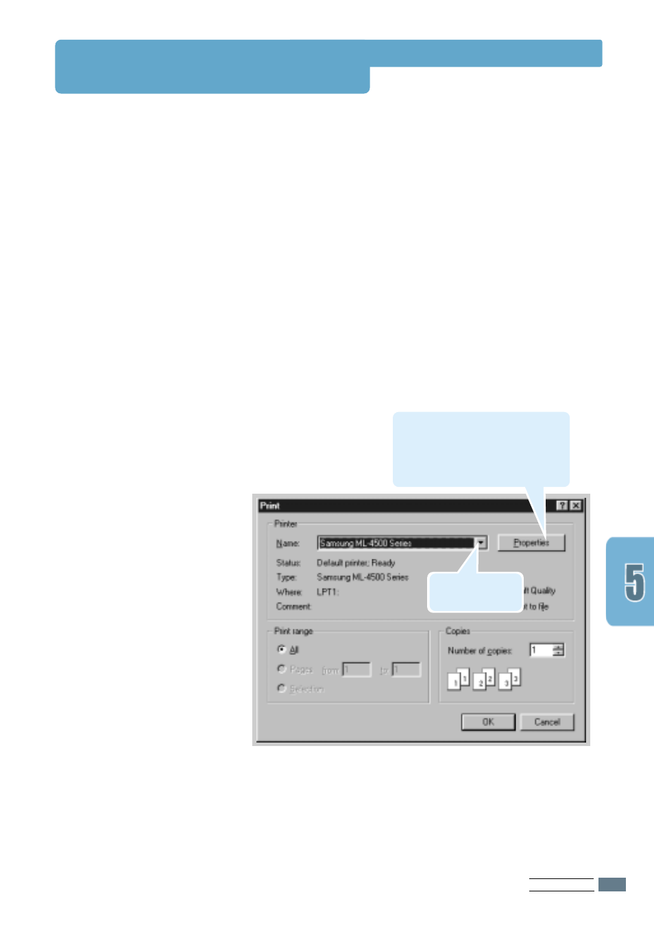 Printing a document | Samsung ML-4500 User Manual | Page 43 / 102