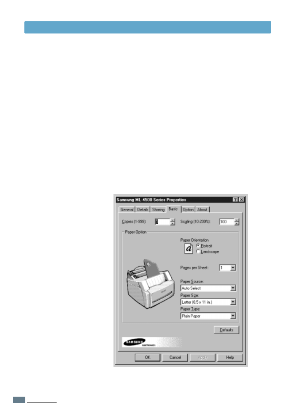 Printing a document 3 | Samsung ML-4500 User Manual | Page 44 / 102