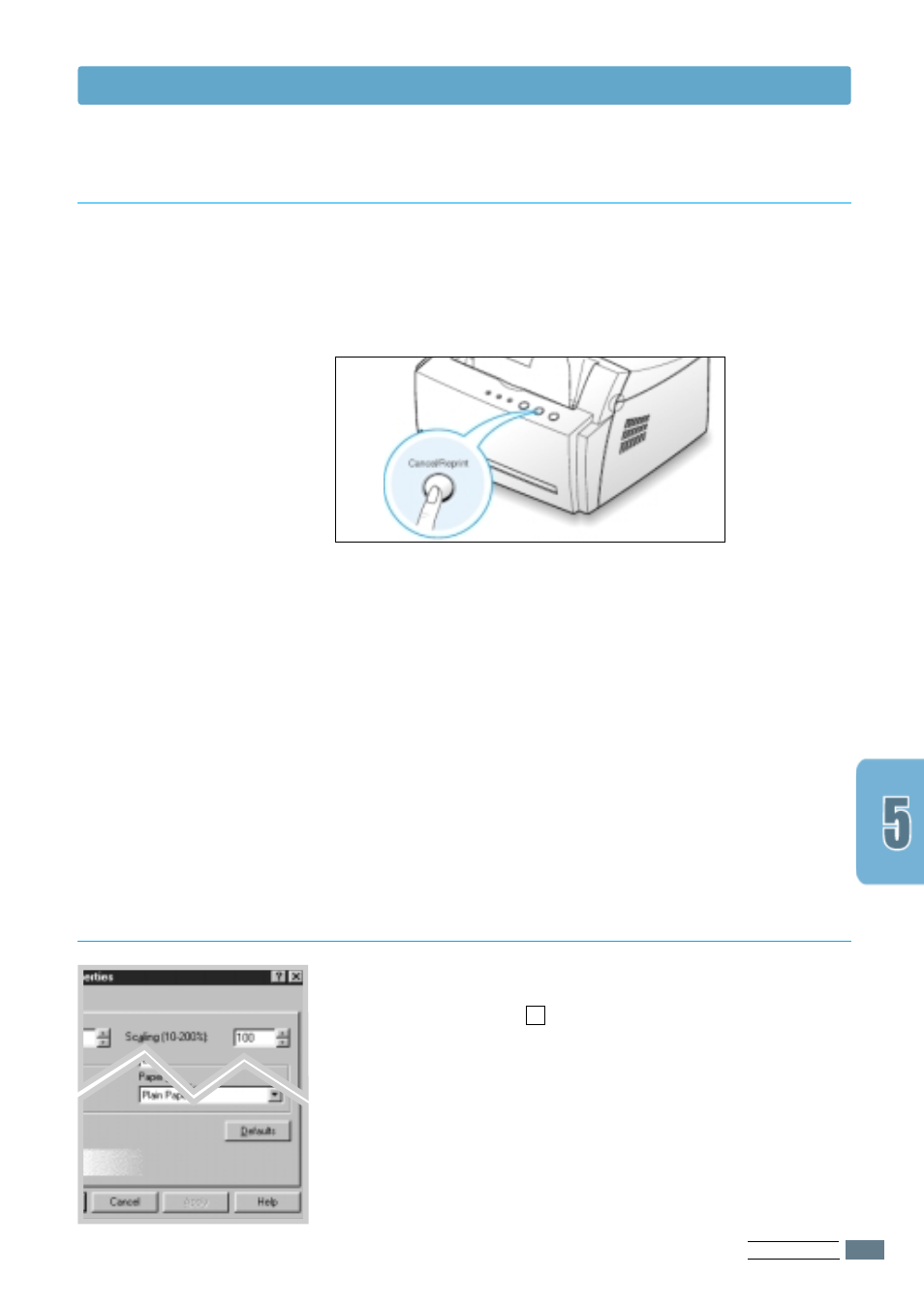 Canceling a print job, Using help, Canceling a print job using help | Printing a document | Samsung ML-4500 User Manual | Page 47 / 102