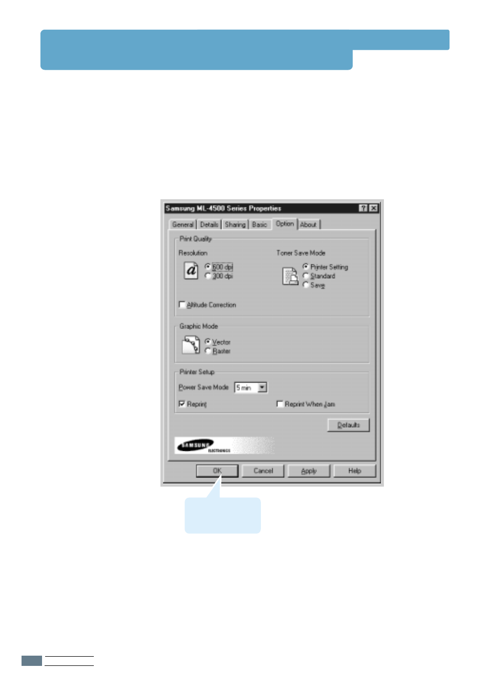 Using other graphic options, Ing other graphic options | Samsung ML-4500 User Manual | Page 52 / 102