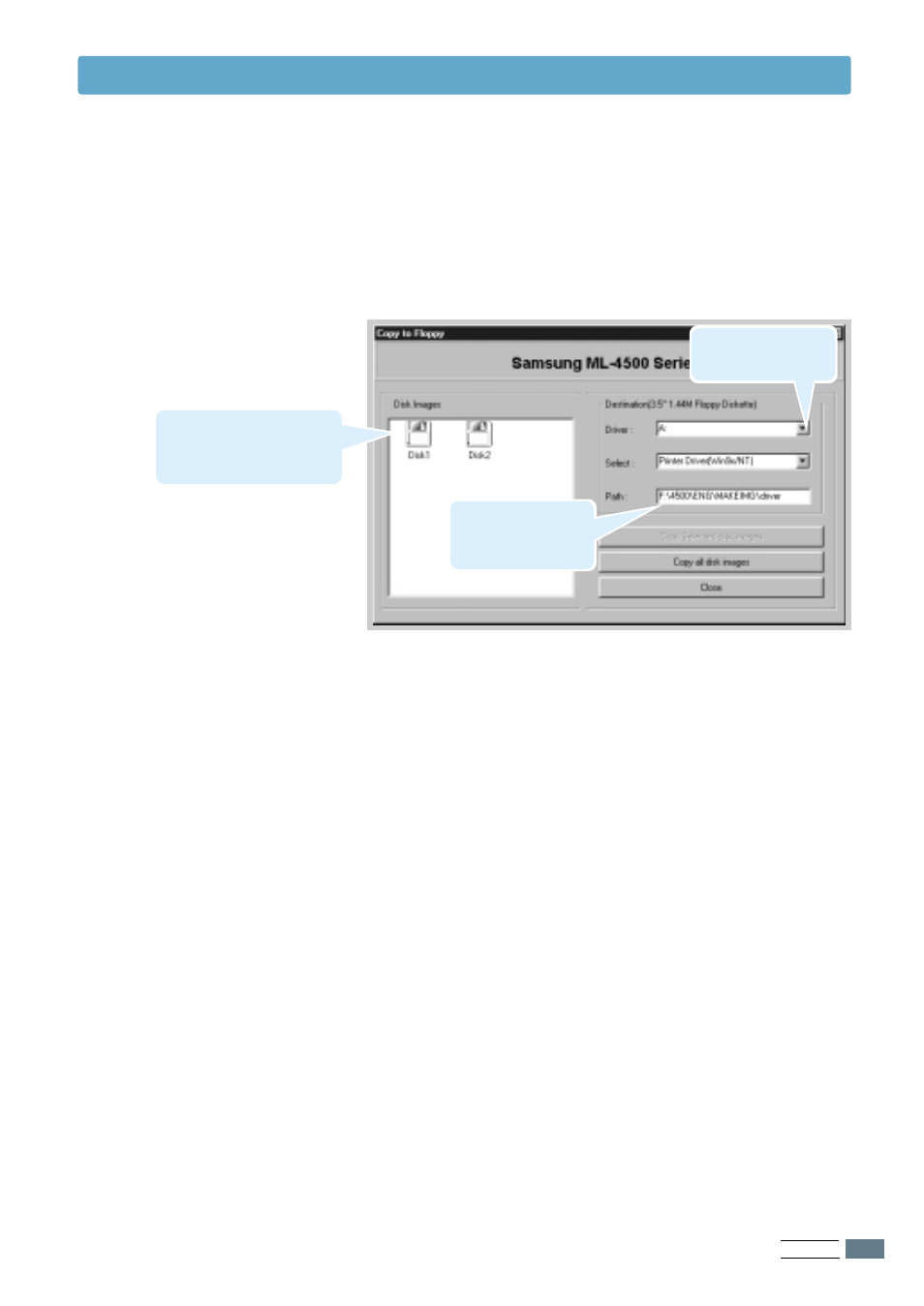 Installing software from diskettes | Samsung ML-4500 User Manual | Page 94 / 102