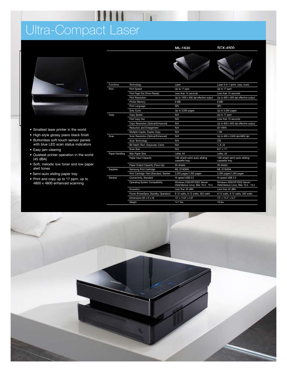 Ultra-compact laser | Samsung Color and Monochrome Laser Printers and MFPs User Manual | Page 5 / 12