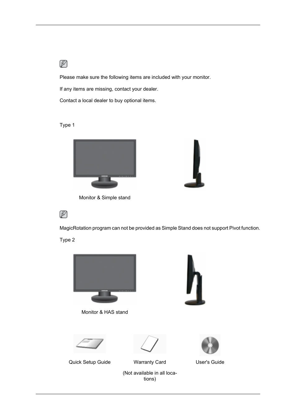 Introduction, 943sn/943snx/2243lnx} package contents, Unpacking | Samsung 2043SN User Manual | Page 10 / 202
