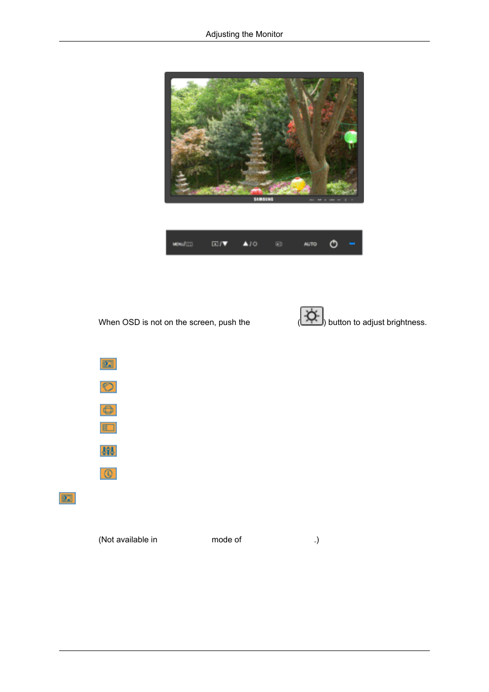 Brightness, Osd function, Picture | Samsung 2043SN User Manual | Page 106 / 202