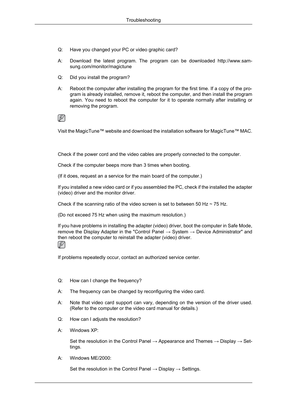 Q & a | Samsung 2043SN User Manual | Page 138 / 202