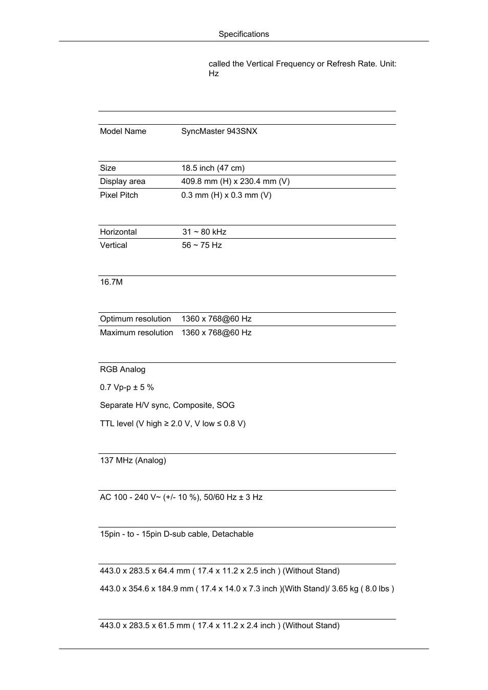 General | Samsung 2043SN User Manual | Page 149 / 202