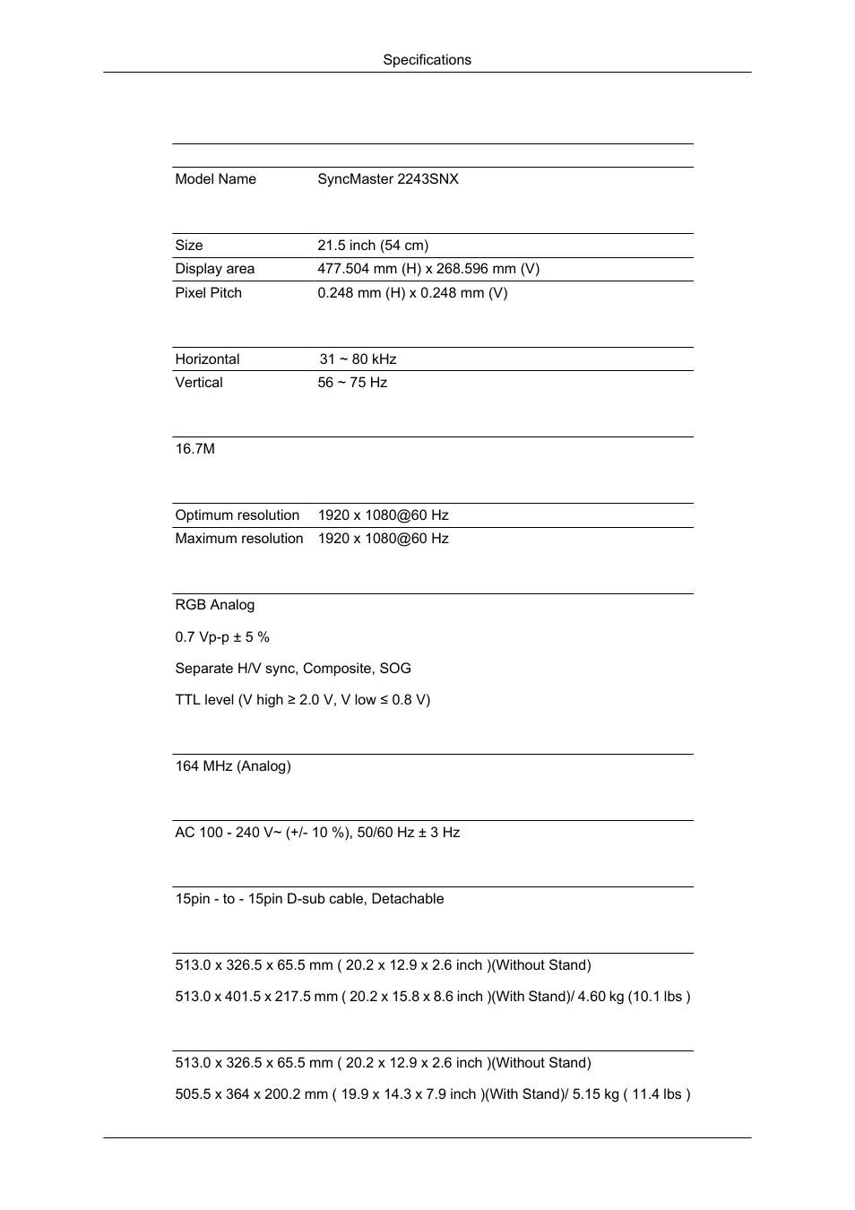 General | Samsung 2043SN User Manual | Page 162 / 202
