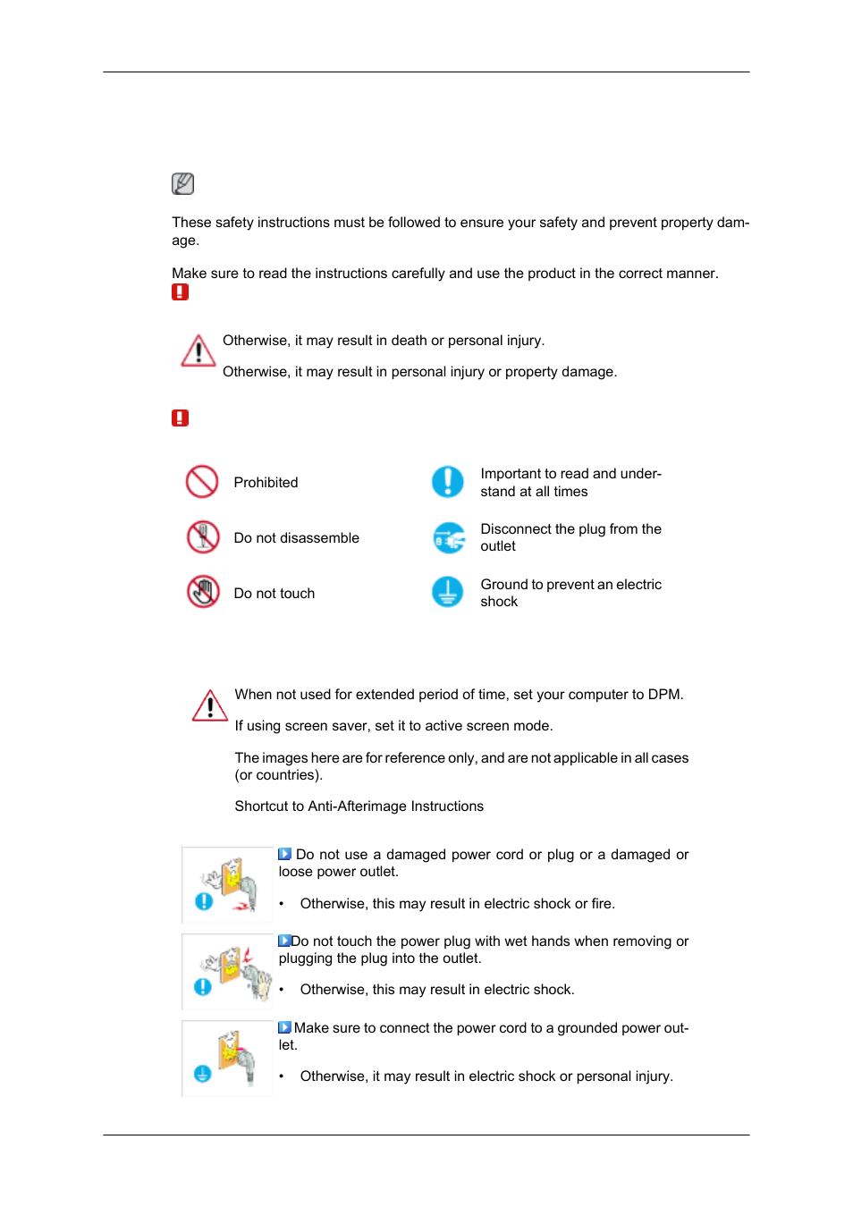 Safety instructions, Notational, Power | Samsung 2043SN User Manual | Page 2 / 202