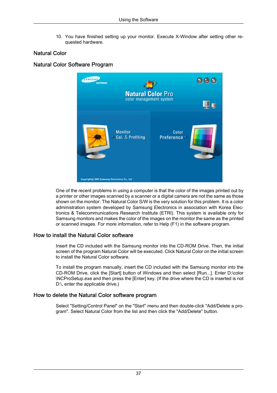 Natural color | Samsung 2043SN User Manual | Page 37 / 202