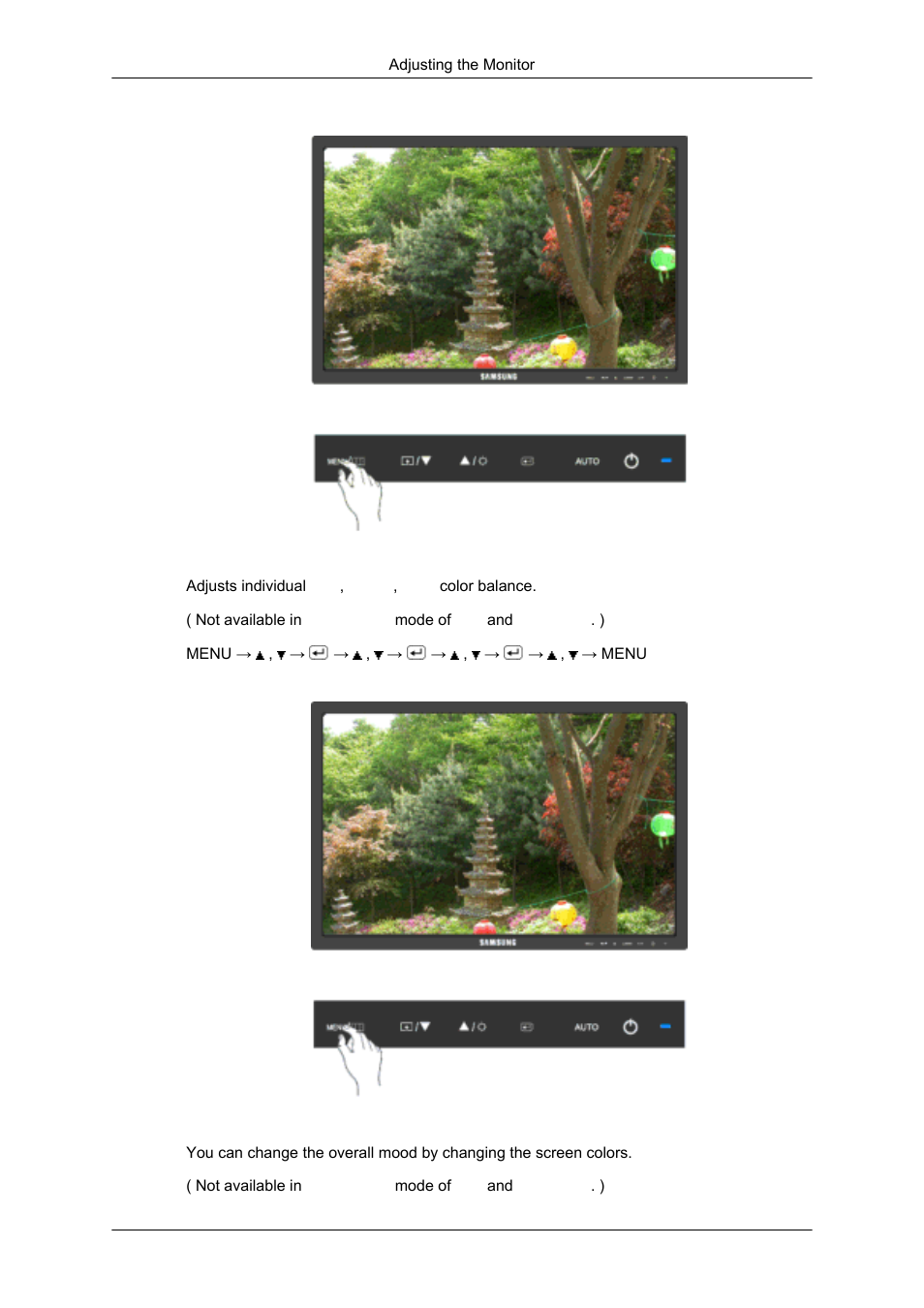 Color control, Color effect | Samsung 2043SN User Manual | Page 71 / 202