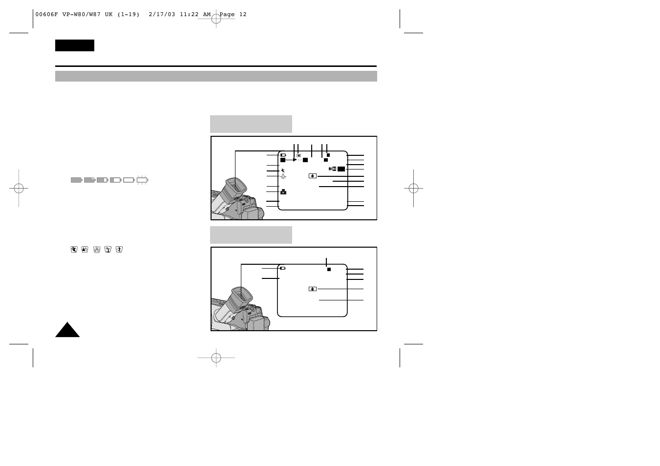 Getting to know your camcorder, Osd (on screen display) english | Samsung W87D User Manual | Page 12 / 65