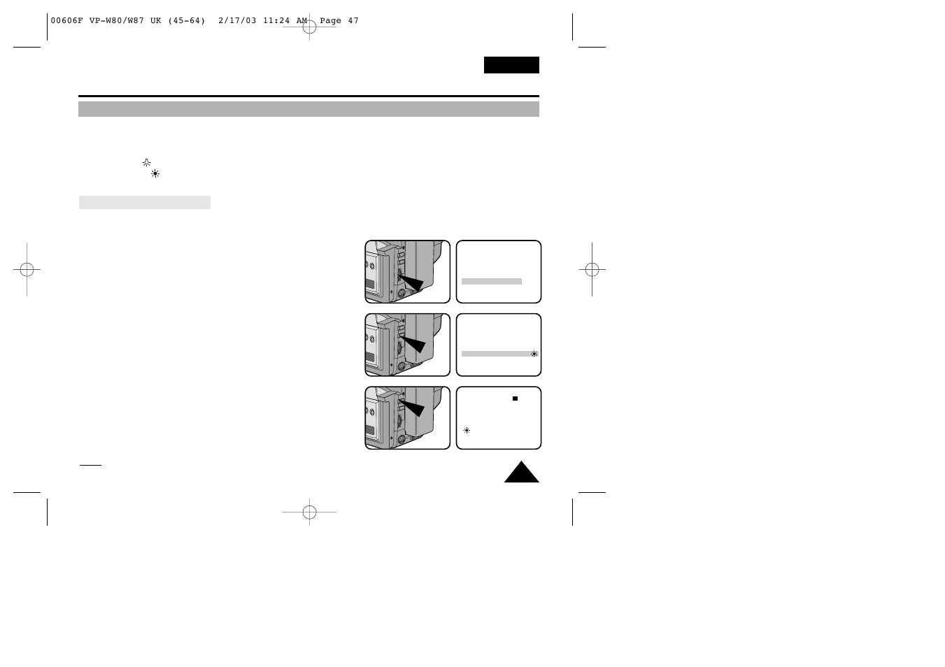 Advanced shooting | Samsung W87D User Manual | Page 47 / 65