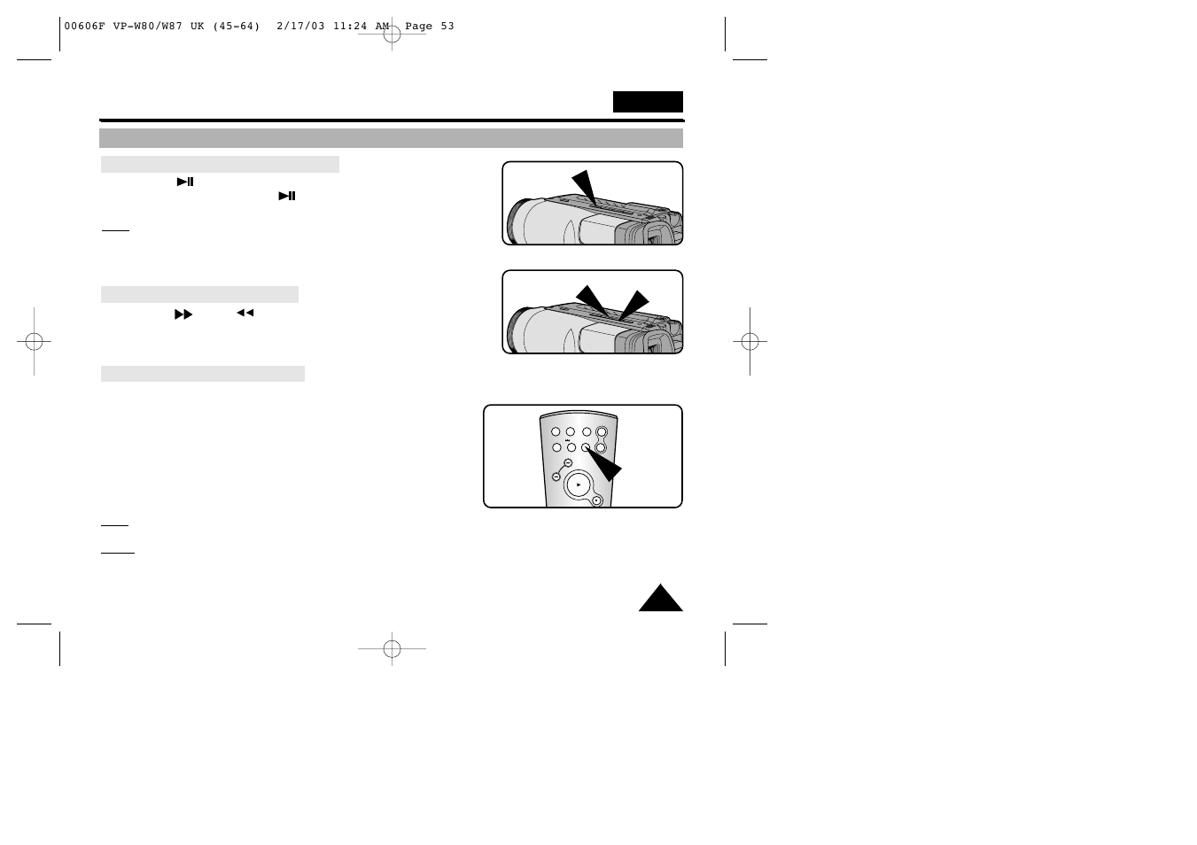 Playing back the tape | Samsung W87D User Manual | Page 53 / 65