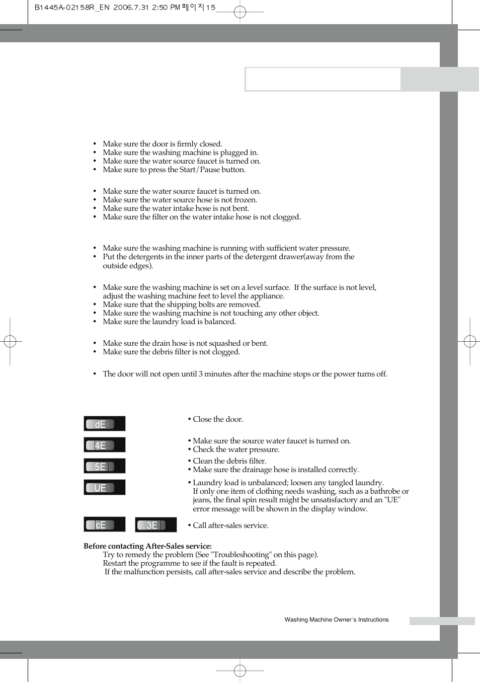 Troubleshooting, Problems and solutions, Understanding error messages | Samsung F1245A(V/S/C) User Manual | Page 19 / 24