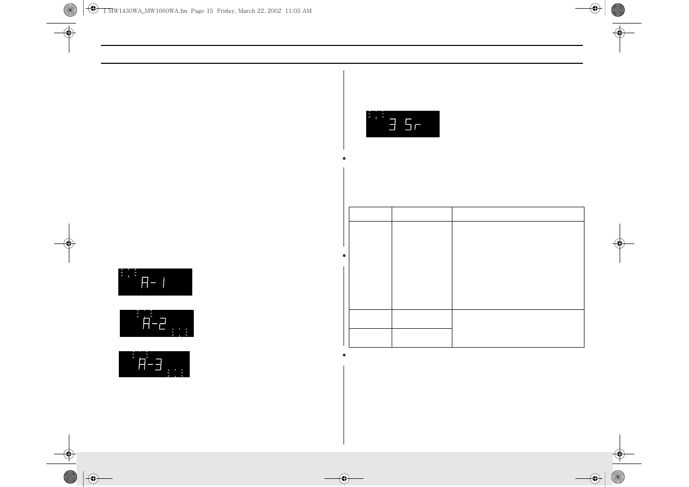 Using the one minute + button, Reheating automatically(option item), Operation | Auto reheat chart | Samsung MW1030SA User Manual | Page 15 / 30