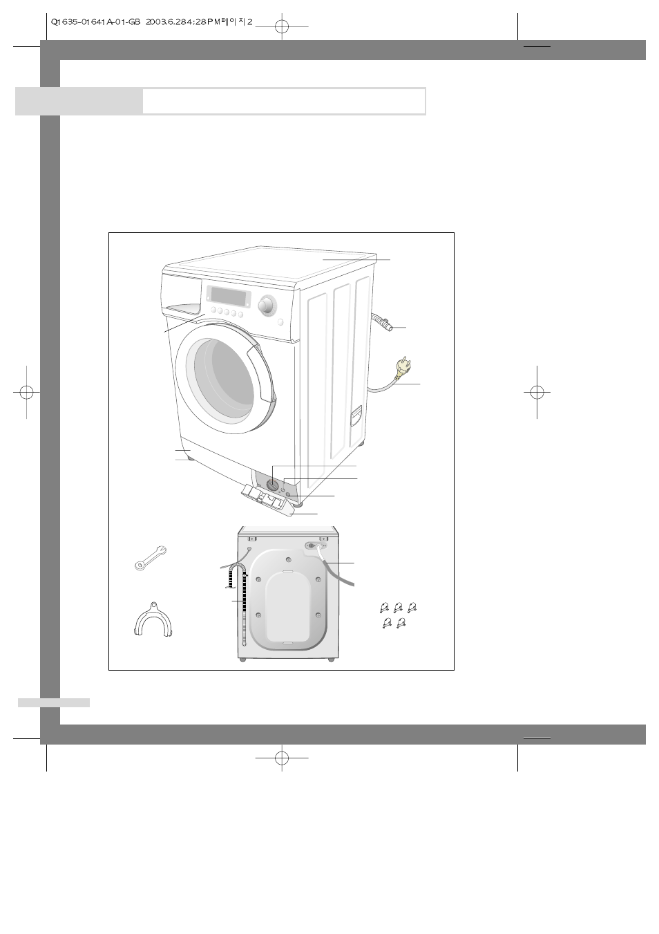 Installing the washing machine, Unpacking the washing machine, Overview of the washing machine | Samsung Q1235(C/S/V) User Manual | Page 4 / 24