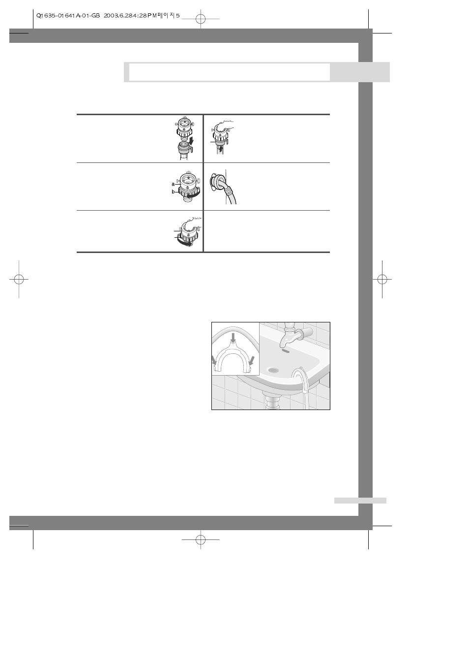 Connecting the water supply hose(option), Installing the washing machine, Positioning the drain hose | Samsung Q1235(C/S/V) User Manual | Page 7 / 24