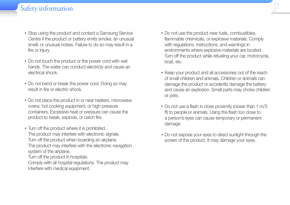Safety information | Samsung YP-VP2 User Manual | Page 4 / 45