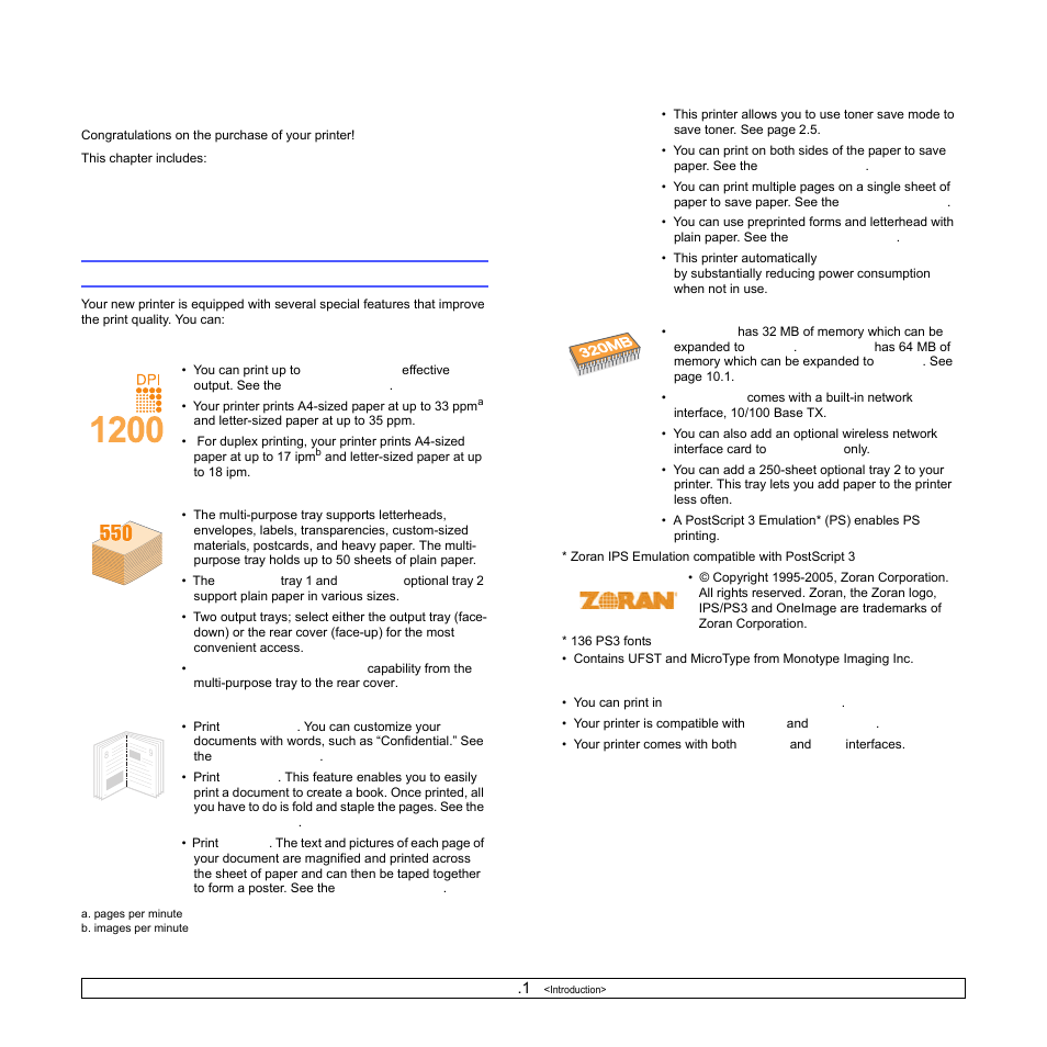 Introduction, Special features | Samsung ML-3470 User Manual | Page 12 / 103