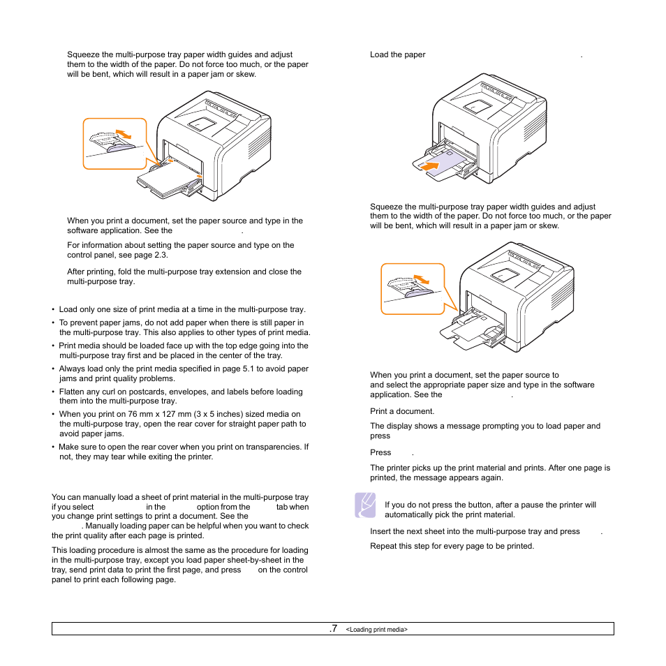 Using manual feed mode | Samsung ML-3470 User Manual | Page 35 / 103
