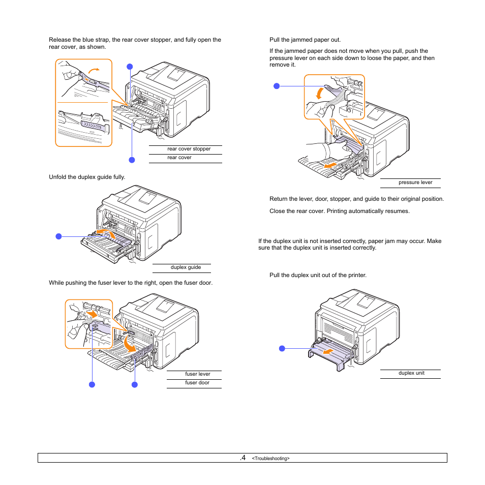 In the duplex unit area | Samsung ML-3470 User Manual | Page 46 / 103