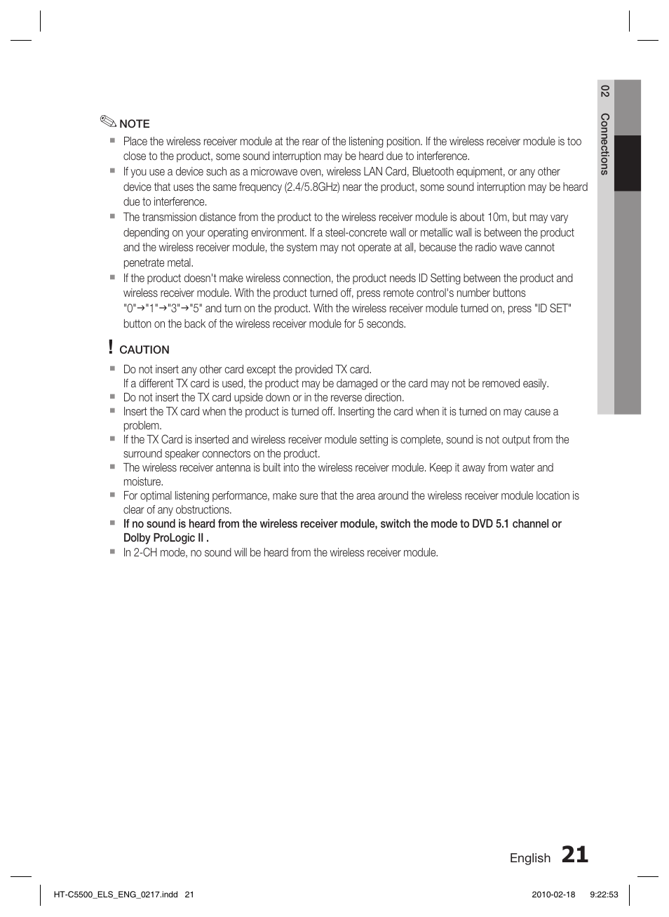 Samsung HT-C5550 User Manual | Page 21 / 69