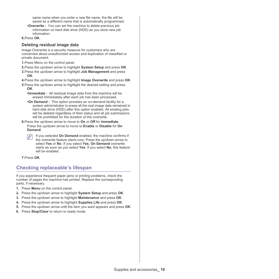 Checking replaceable’s lifespan | Samsung CLX-6220 User Manual | Page 137 / 155