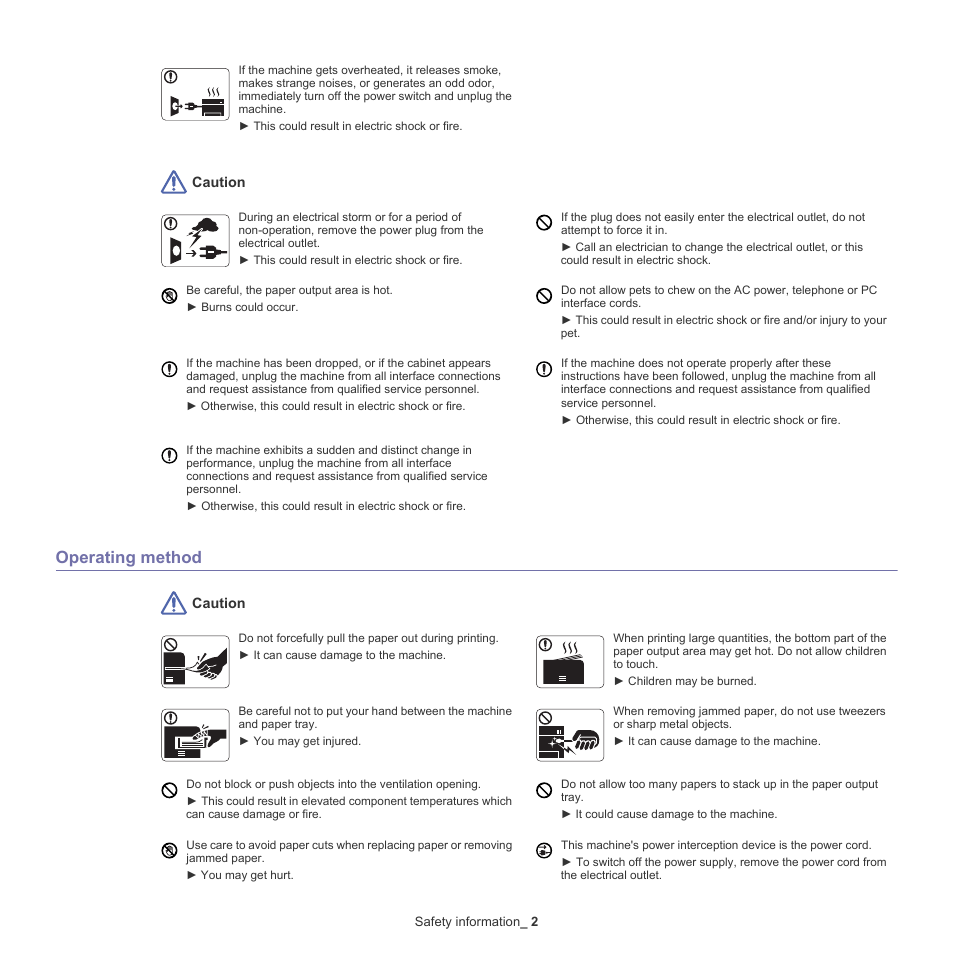 Operating method | Samsung CLX-6220 User Manual | Page 4 / 155