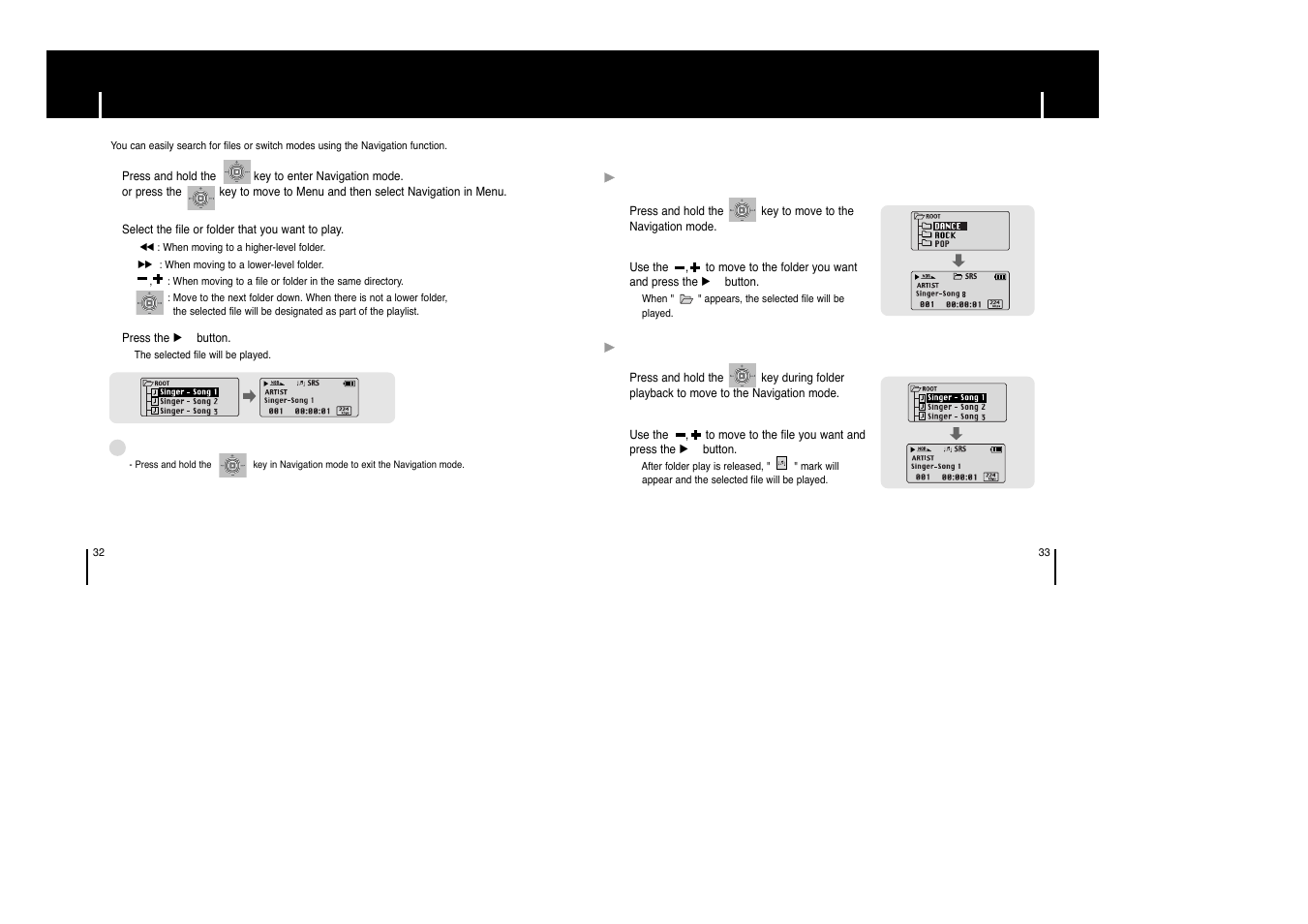 Using navigation | Samsung yepp' YP-53X User Manual | Page 17 / 24