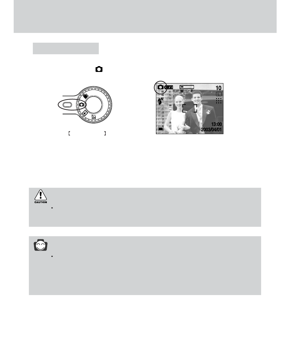 Starting recording mode, Information, Caution | Samsung Digimax 420 User Manual | Page 26 / 124