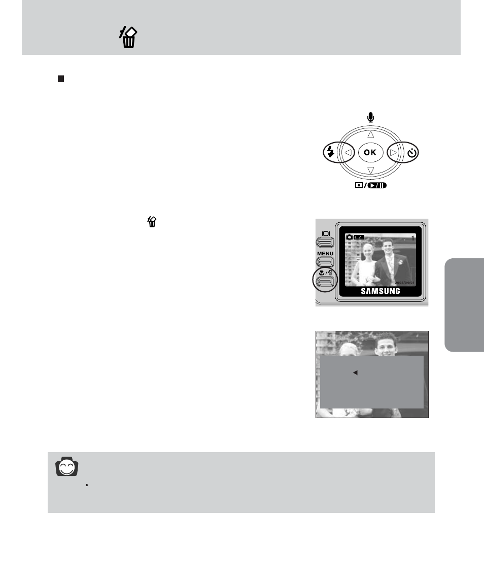 Delete( ) button, Pla y, Information | Samsung Digimax 420 User Manual | Page 53 / 124