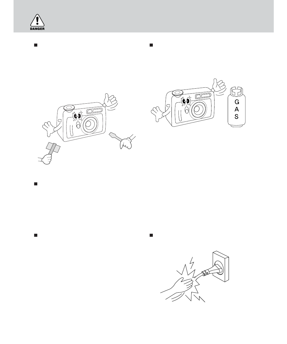 Danger | Samsung Digimax 420 User Manual | Page 6 / 124