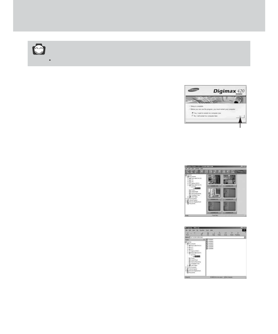 Setting up the application software, Information | Samsung Digimax 420 User Manual | Page 98 / 124