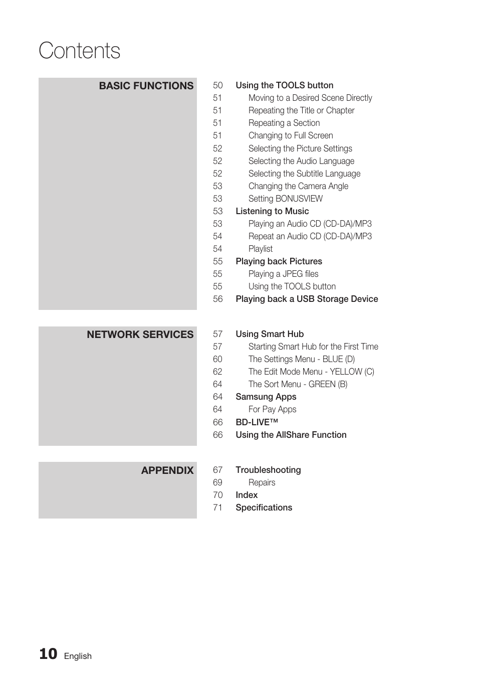 Samsung BD-D7500 User Manual | Page 10 / 77