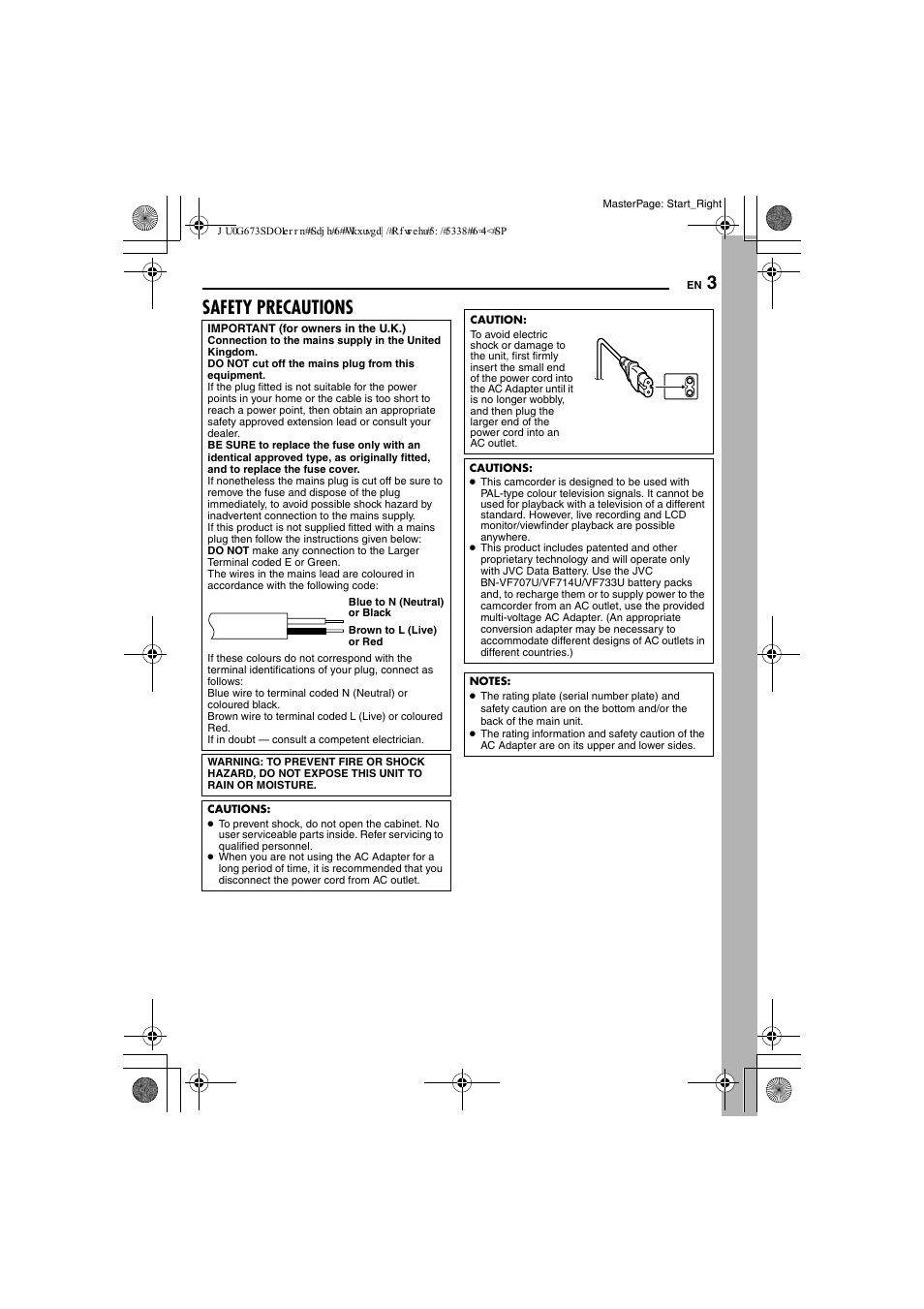 Safety precautions | JVC GR-D340EK User Manual | Page 3 / 44