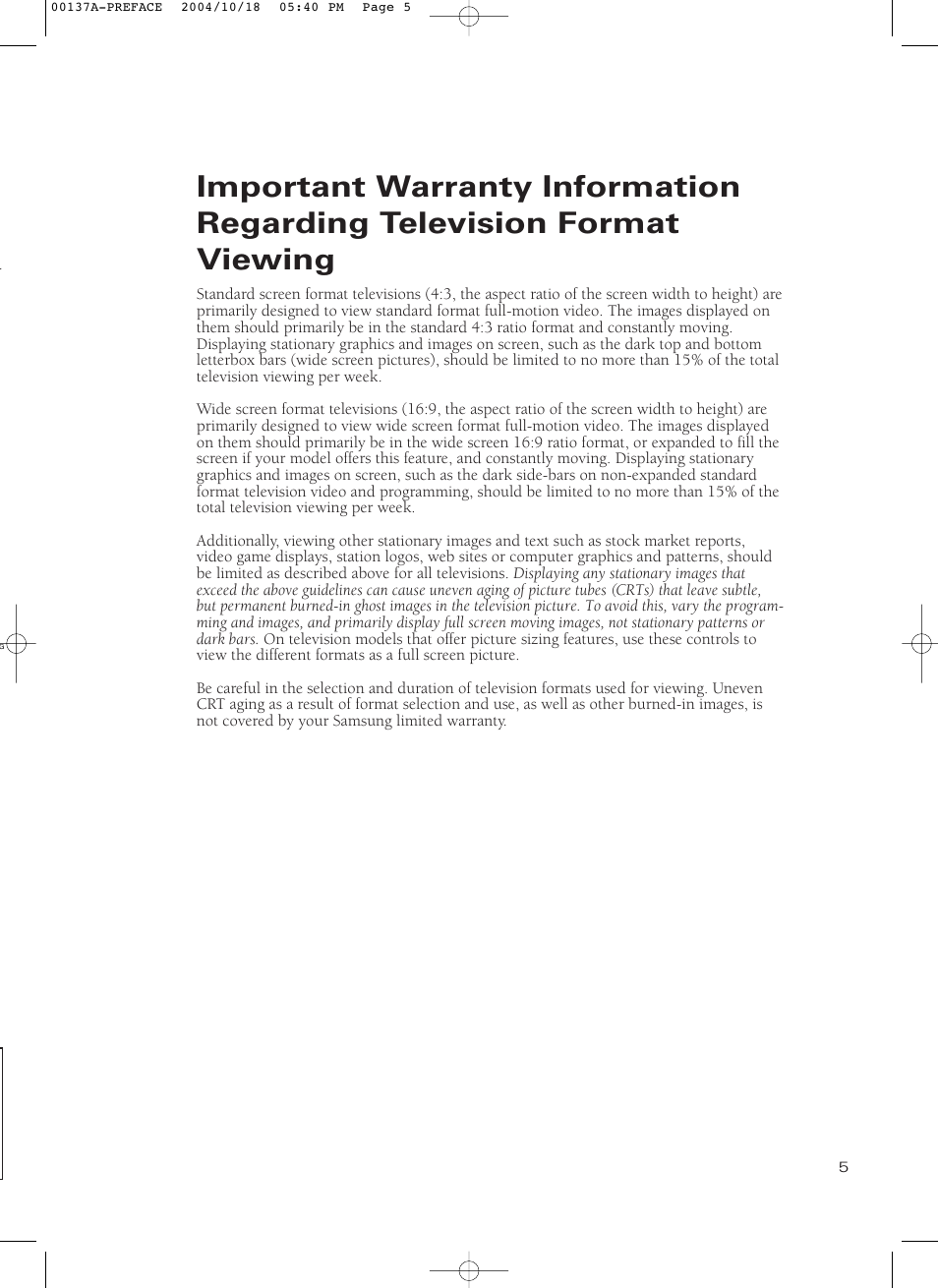 Samsung HCN479W User Manual | Page 5 / 87