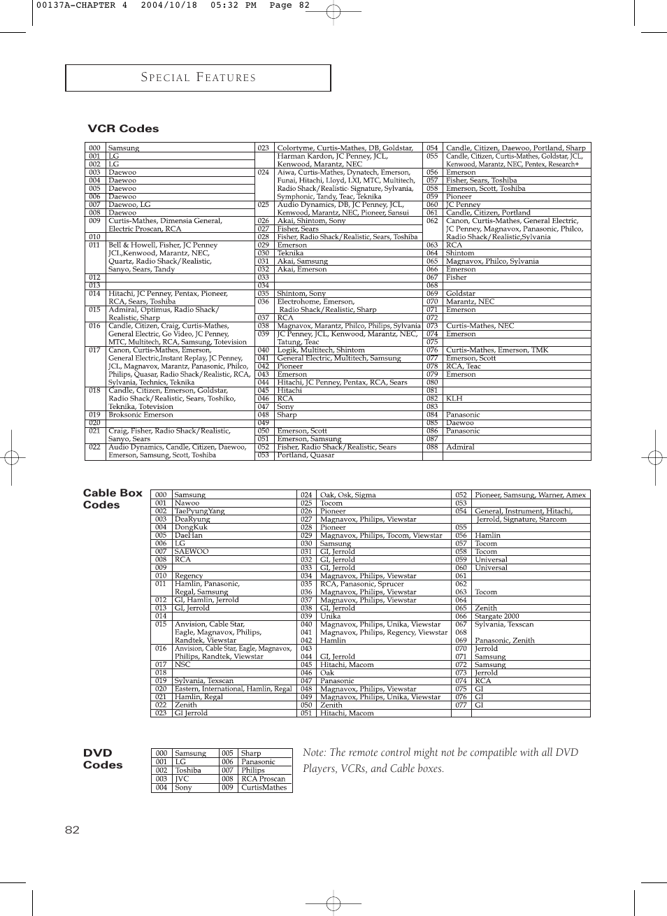 Samsung HCN479W User Manual | Page 82 / 87