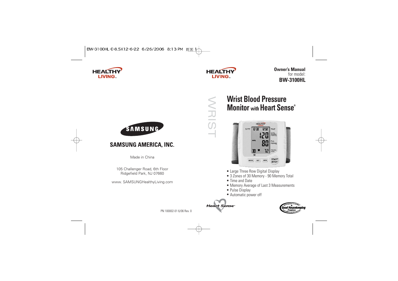 Samsung BW-3100HL User Manual | 16 pages