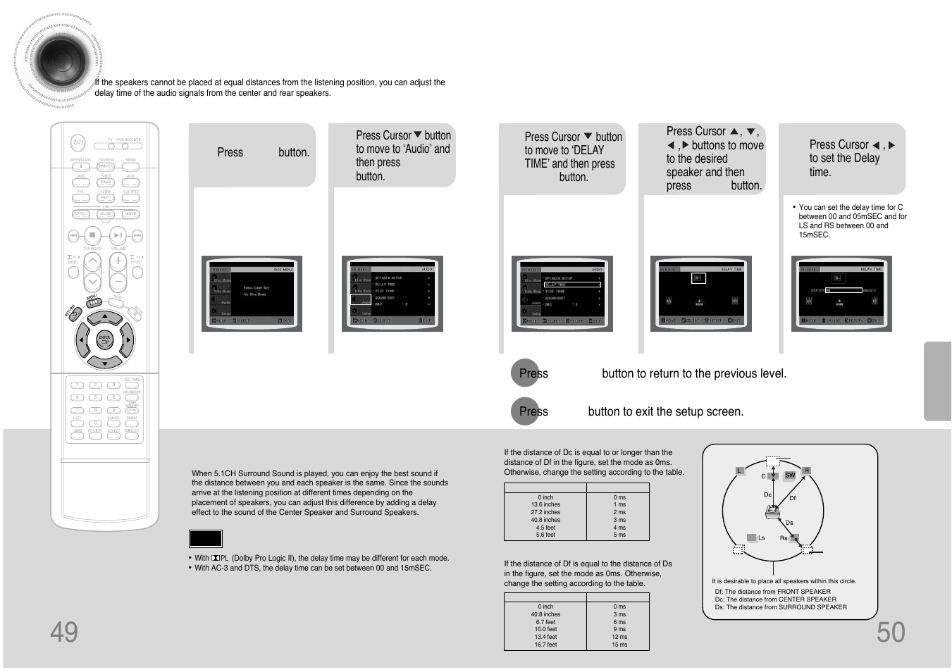 Setting the delay time | Samsung HT-DB390 User Manual | Page 26 / 37