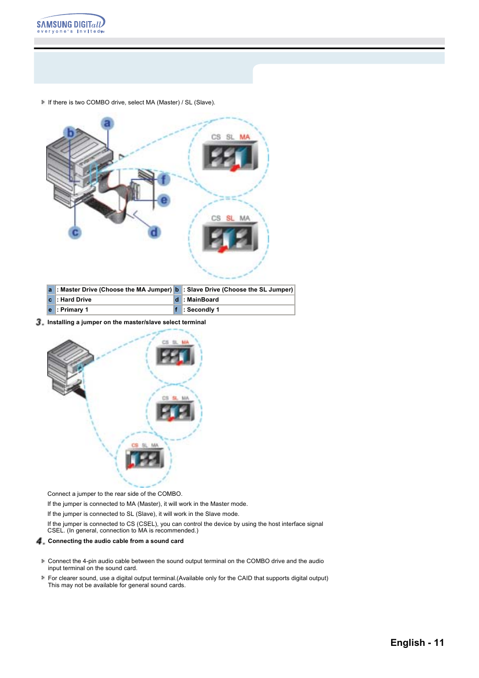 Setup, English - 11 | Samsung CD Player User Manual | Page 10 / 18