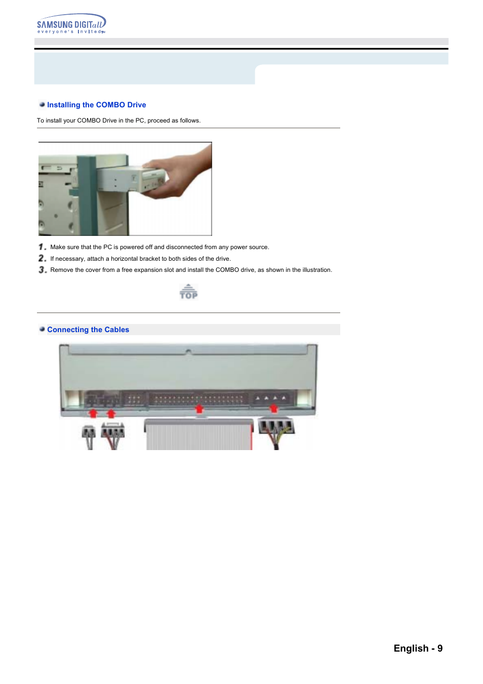 Setup, English - 9 | Samsung CD Player User Manual | Page 8 / 18