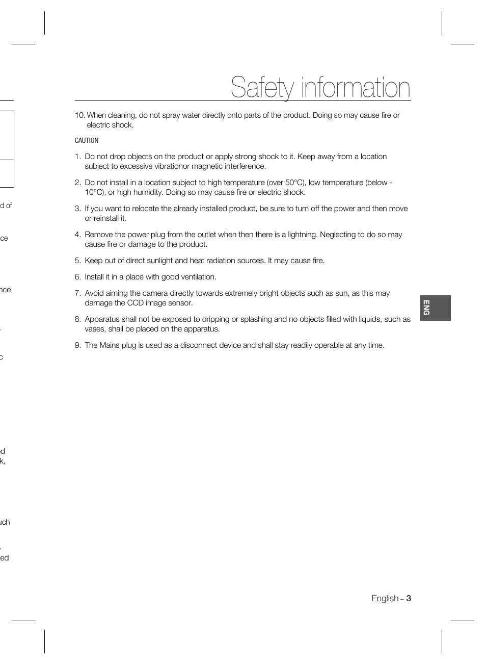 Safety information | Samsung SCC-B2333(P) User Manual | Page 3 / 32