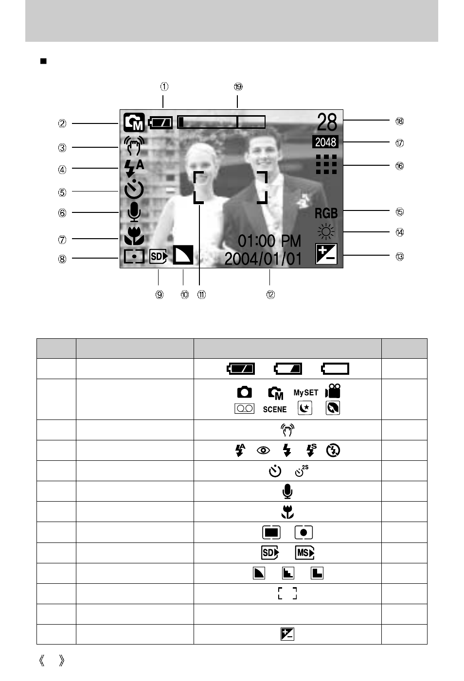 Lcd monitor indicator | Samsung Digimax 3100  EN User Manual | Page 20 / 104