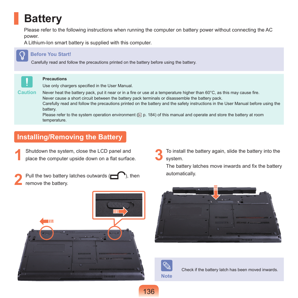 Battery, Installing/removing the battery | Samsung X22 User Manual | Page 137 / 197