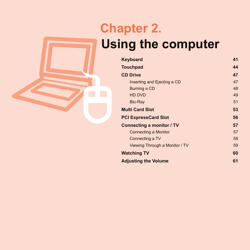 Chapter 2. using the computer | Samsung X22 User Manual | Page 41 / 197
