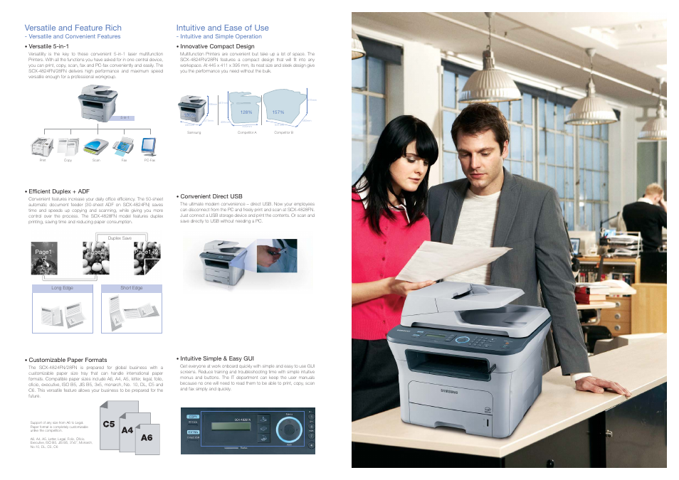 Versatile and feature rich, Intuitive and ease of use | Samsung 4828FN User Manual | Page 3 / 4