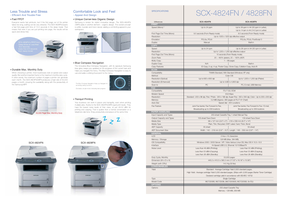 Less trouble and stress, Comfortable look and feel | Samsung 4828FN User Manual | Page 4 / 4