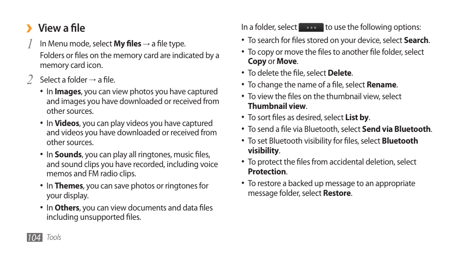 View a file | Samsung Wave GH68-28277A User Manual | Page 105 / 137