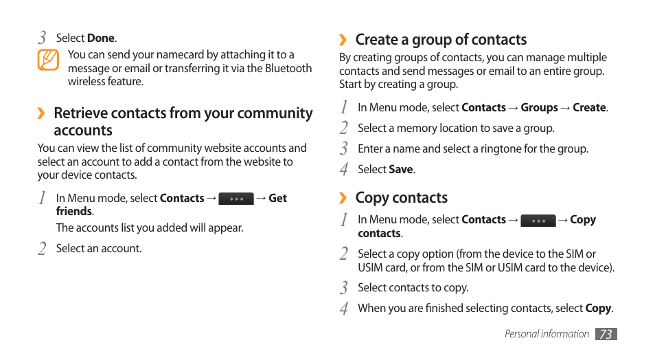 Samsung Wave GH68-28277A User Manual | Page 74 / 137